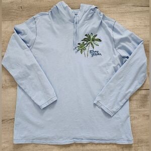 Tommy Bahama Light Blue Hoodie with Palm Tree Embroidery XL